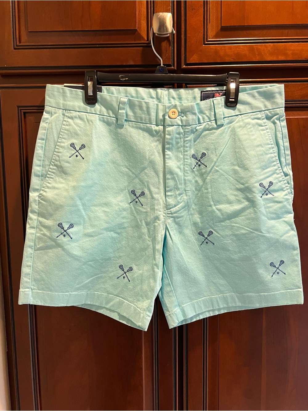 NWT Vineyard Vines Turquoise Blue Classic Fit Breaker Shorts - 35”